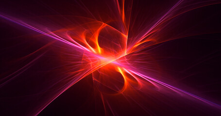  3D rendering abstract multicolor fractal light background