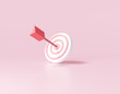 Leinwandbild Motiv Arrow hit the center of target. Business target achievement concept.3d render illustration
