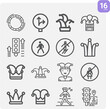 © Nana - Simple set of diverted related lineal icons.