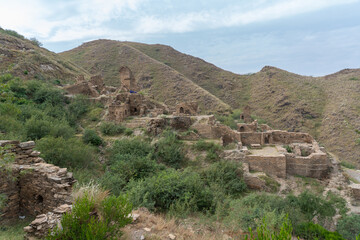 Wall Mural - View of Gandhara era ancient Takht-i-Bahi or Takht Bhai buddhist monastery UNESCO World Heritage site in Mardan, Khyber Pakhtunkhwa, Pakistan with mountain background