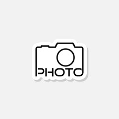 Wall Mural - Photo Camera Icon Sticker on white Background