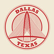 © Flavijus Piliponis - Stamp or label with words Dallas, Texas inside