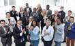 © ASDF - group of happy business people applauding together.