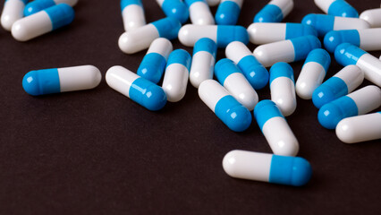 white and blue pills general background