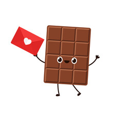 Chocolate Character Design. Chocolate Vector. Chocolate On White Background. Letter Love Vector.