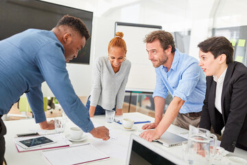 Wall Mural - Business people in a strategy workshop