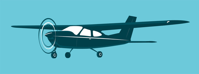 Wall Mural - Light single-engine aircraft icon isolated. Vector illustration.