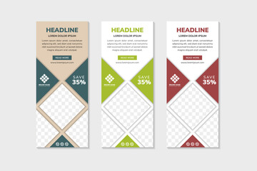 Wall Mural - blue business roll up banner. abstract roll up background for presentation. vertical roll up, x-stan