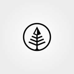 arrow pine tree logo vector symbol minimalist illustration design