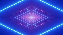 Neon Rhombus Background 3d Illustration