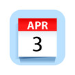 © happy_job - April 3. Calendar Icon. Vector Illustration.