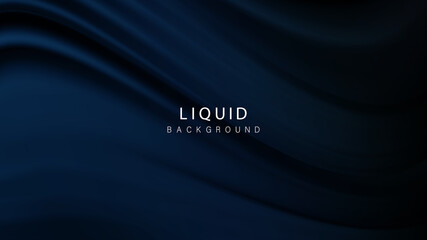 Navy blue background abstract cloth or liquid wave illustration of wavy folds of silk texture material.Vector background