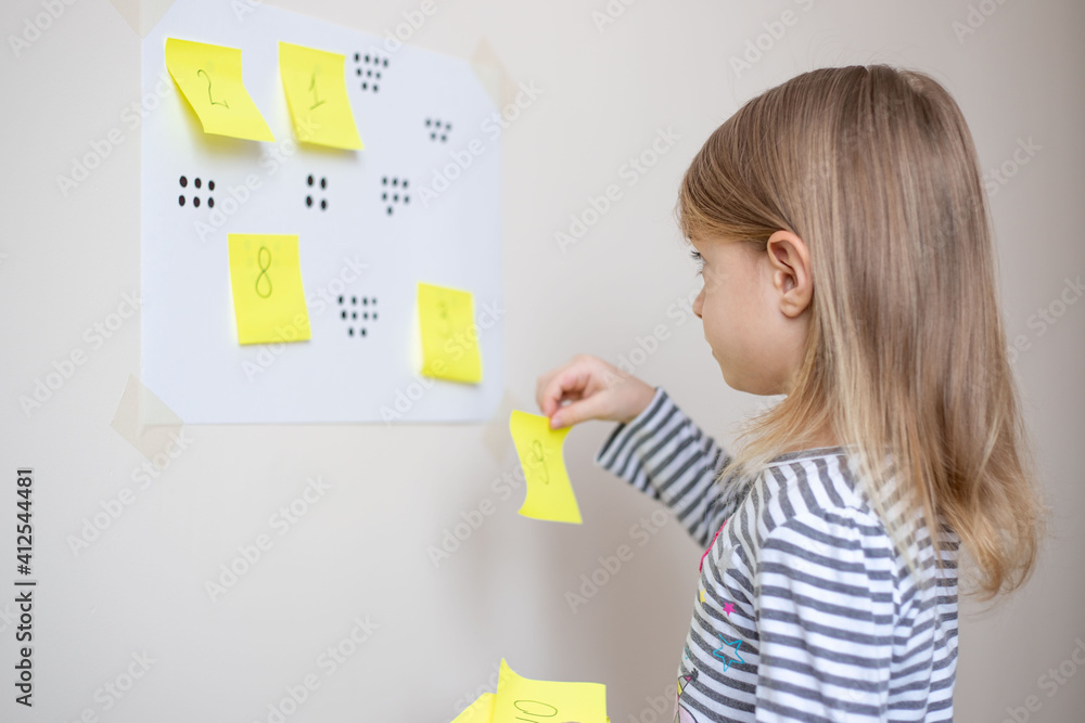 Math activity for kids. Child play and making mathematics exercise for ...