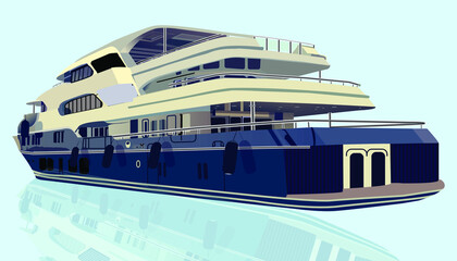 Realistic ship design free vector