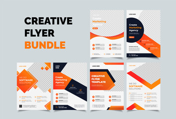 Wall Mural - set of business flyer design, creative corporate flyer template in a4 size