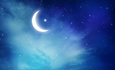 night sky and moon,ramadan kareem.