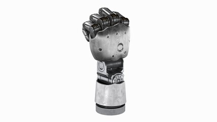 Robotic Hand, 3D rendered, clenched fist
