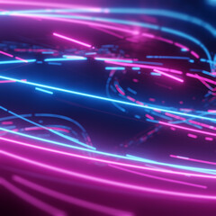 Wall Mural - abstract background with neon lights.