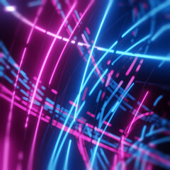 Wall Mural - abstract background with neon lights.