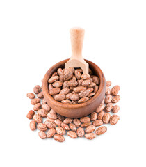 Wall Mural - Pile of pinto beans isolated on white