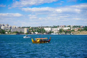 Canvas Print - Seascape overlooking the sights of the ancient historical city.