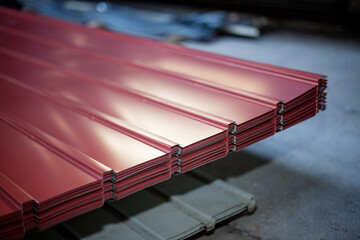 Canvas Print - Closeup shot of stacked profiled floorings