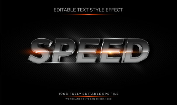 carbon steel metal editable text style effect. editable font vector file