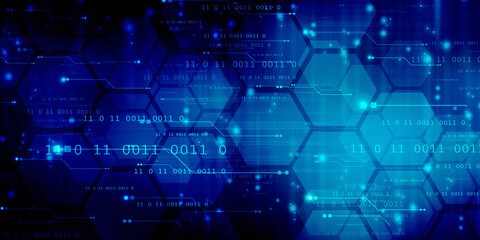 2d illustration abstract digital binary data on computer screen
