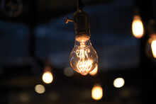 Close-up Of Illuminated Light Bulb