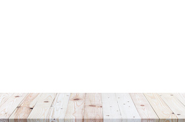 Aufkleber - Isolated wooden shelf or floor texture on white background.