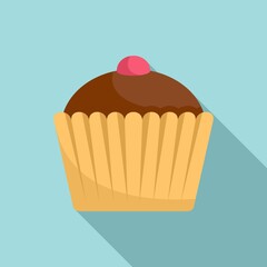 Wall Mural - Fresh cupcake icon. Flat illustration of fresh cupcake vector icon for web design