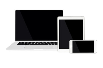 Wall Mural - set of isolated modern mobile technology devices template for responsive design presentation includi