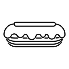 Poster - Eclair icon. Outline eclair vector icon for web design isolated on white background