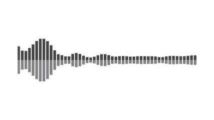 Poster - Minimalist Waveform Audio. Abstract Black on White sound waves background. 3D rendered looping animation