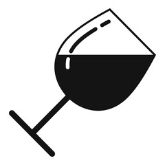 Sticker - Half wine glass icon. Simple illustration of half wine glass vector icon for web design isolated on white background