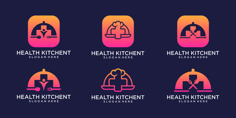 Poster - health kitchent logo bundle