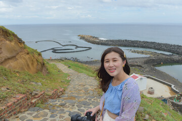 Wall Mural - Twin Hearts Stone Weir” is site linked together by two heart-shaped scenic spots, archipelago of Taiwan. 