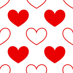Wall Mural - red hearts seamless pattern.