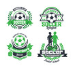 soccer and football vector Set Badges logos red for football teams and tournaments, championships soccer. isolated on white Background 