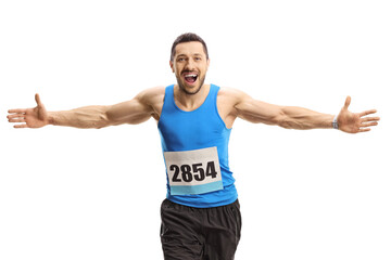 Male runner running a marathon