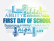 © dizain - First day of school word cloud collage, education concept background