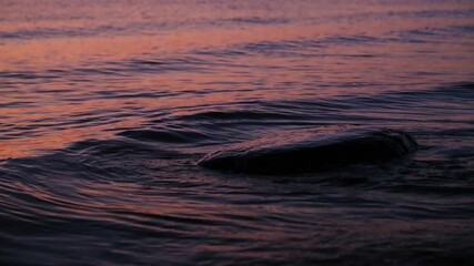 Wall Mural - stones at sea at sunset and in the long exposition