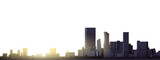 Fototapeta Boho - City landscape. City skyline 3d rendering.