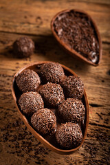 Sticker - Chocolate Easter egg stuffed with brigadeiros.