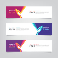 Wall Mural - vector abstract web banner design template. collection of web banner template. abstract geometric we