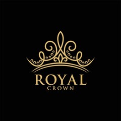 Canvas Print - Royal Crown Logo Vector Template