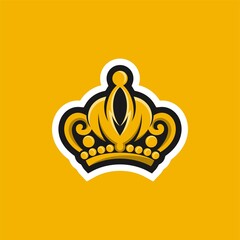 Canvas Print - Royal Crown Logo Vector Template