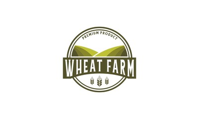 Poster - wheat farm logo on white background