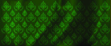 Vintage Background With Green Ornament. Wallpaper Pattern