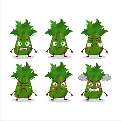 Sticker - Celery cartoon character with various angry expressions